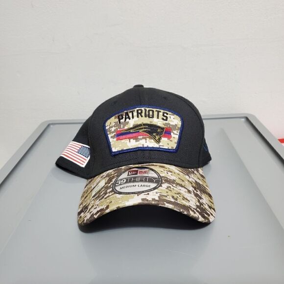New England Patriots Sz M/L New Era 39Thirty Salute To Service FlexFit Cap Hat - Picture 1 of 11